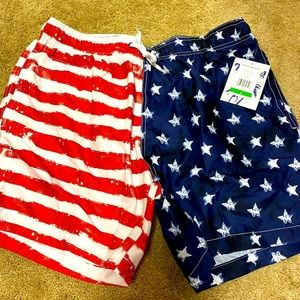Trunks mens swimsuit NWT size LARGE American flag